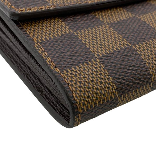 z0005343 3 LOUIS VUITTON N61734 Portefeuille Sara Damier Wallet Brown