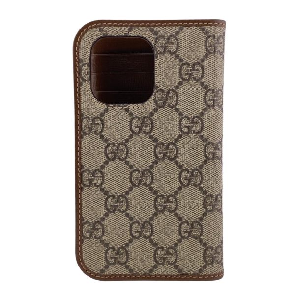 z0005375 2 GUCCI 760185 GG Supreme iPhone Case Brown