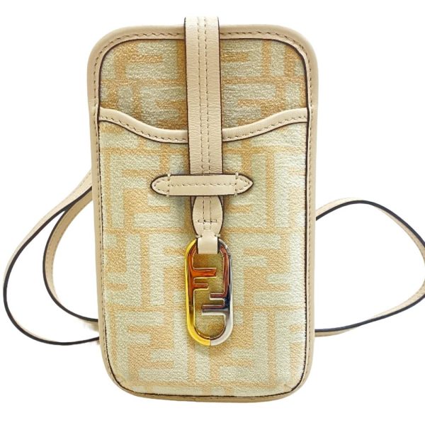 z0005378 1 FENDI Orlock Mobile Case Shoulder Bag Beige