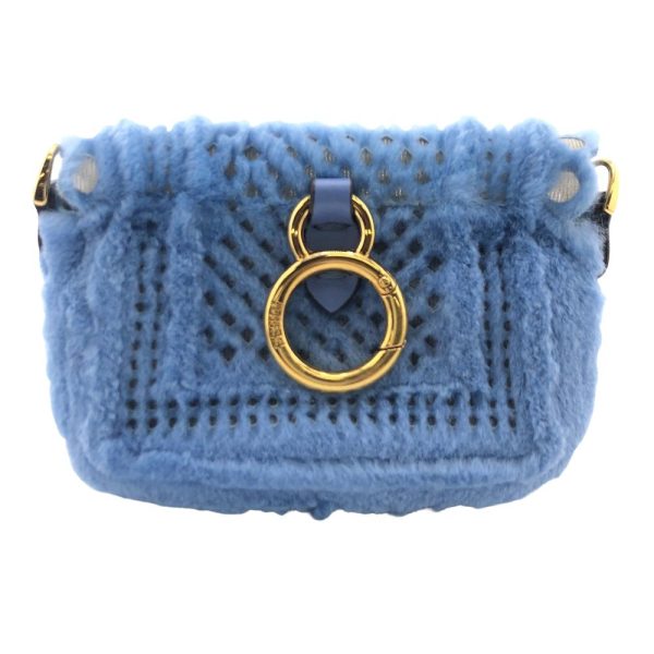 z0005385 1 FENDI Nano Bucket Shoulder Pouch Pouch Blue