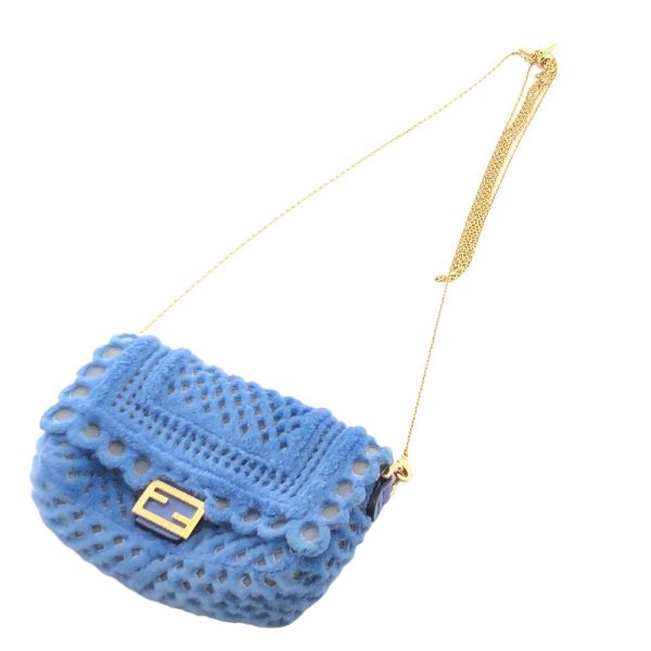 z0005385 2 FENDI Nano Bucket Shoulder Pouch Pouch Blue