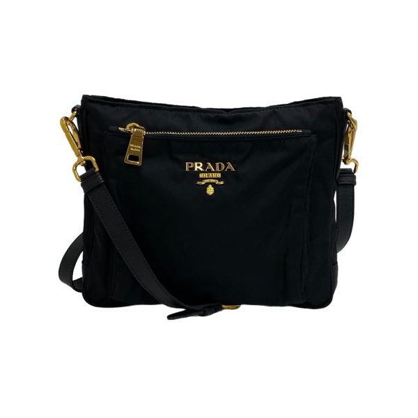 z0005419 1 PRADA BT0693 Tesuto Shoulder Bag Black