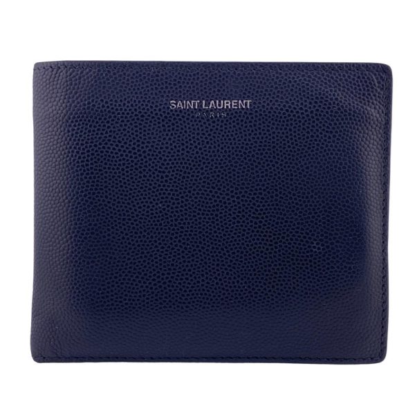 z0005578 1 SAINT LAURENT Compact Wallet Logo Bifold Wallet Black