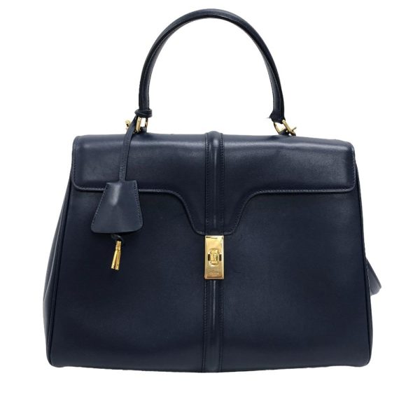 z0005807 1 CELINE 2WAY Handbag Shoulder Bag Navy