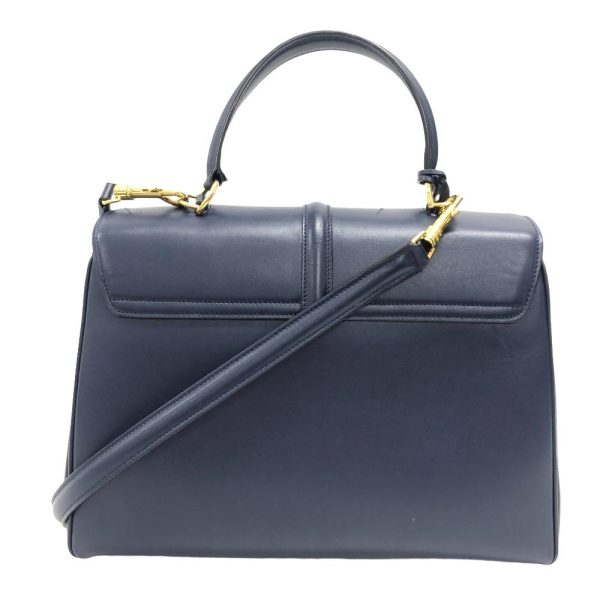 z0005807 2 CELINE 2WAY Handbag Shoulder Bag Navy