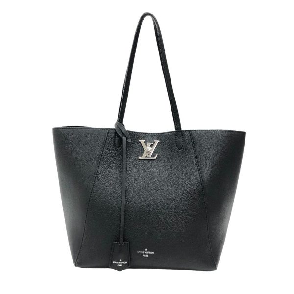 z0005847 1 LOUIS VUITTON M42291 LV Logo Lock Me Cover Tote Bag Black