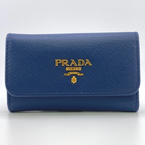 z0005876 1 PRADA 1PG004 Saffiano 6 row Key Case Blue