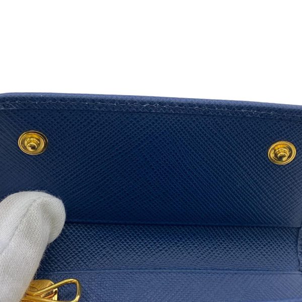 z0005876 11 PRADA 1PG004 Saffiano 6 row Key Case Blue