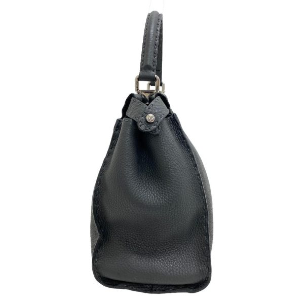 z0005926 4 FENDI Peekaboo Regular 2WAY Selleria Handbag Gray