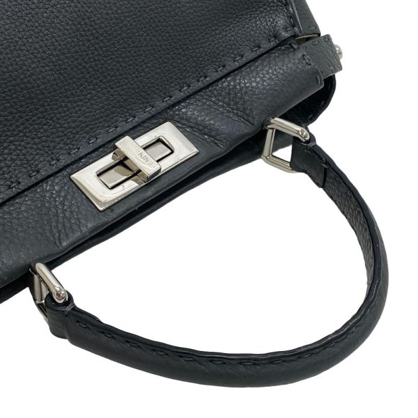 z0005926 7 FENDI Peekaboo Regular 2WAY Selleria Handbag Gray