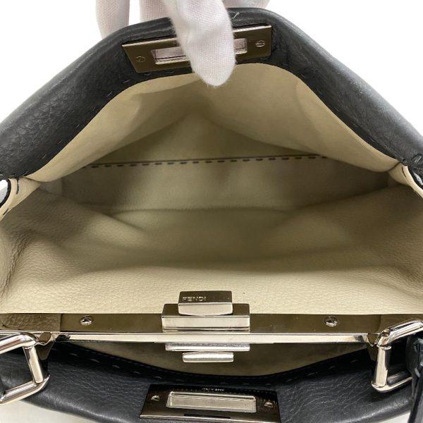 z0005926 8 FENDI Peekaboo Regular 2WAY Selleria Handbag Gray