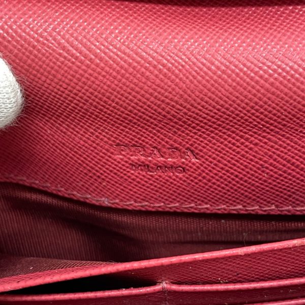 z0005937 10 PRADA 1MH132S Triangular Plate Long Wallet Pink