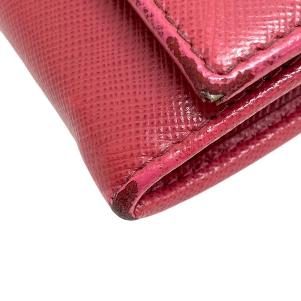 z0005937 6 PRADA 1MH132S Triangular Plate Long Wallet Pink