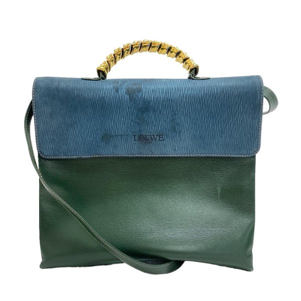 z0005943 1 LOEWE Velazquez Shoulder Bag Handbag Green