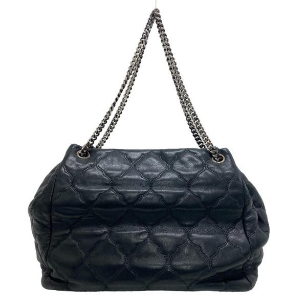 z0005974 2 CHANEL Bubble Quilt Chain Shoulder Coco Mark Handbag Black