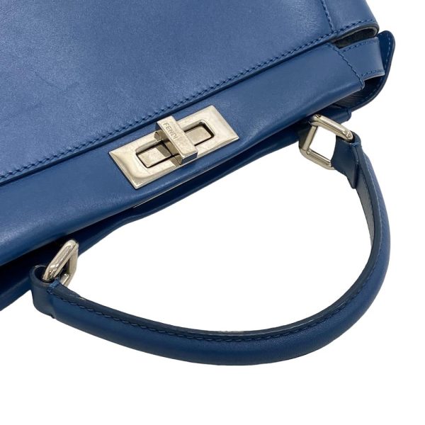 z0005985 6 FENDI Peekaboo Shoulder Bag Handbag Blue