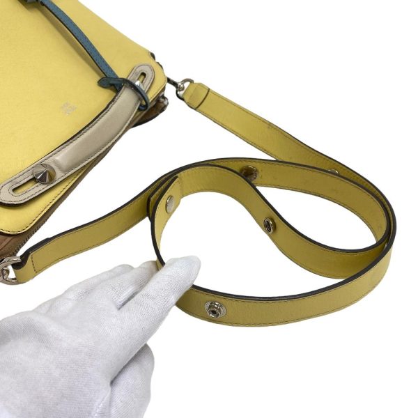 z0006009 8 FENDI Visible Medium 2way Shoulder Bag Yellow