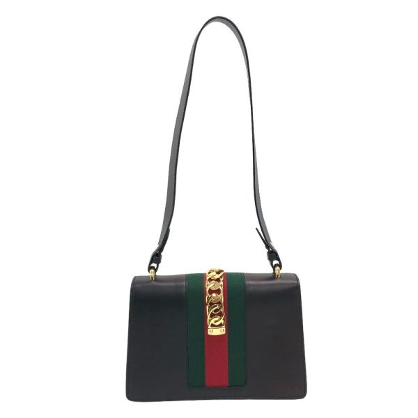 z0006035 2 GUCCI Sylvie Chain Sherry Line Shoulder Bag Black