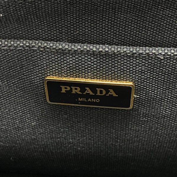 z0006070 11 PRADA 2WAY Hand Shoulder Bag Canapa Handbag Black