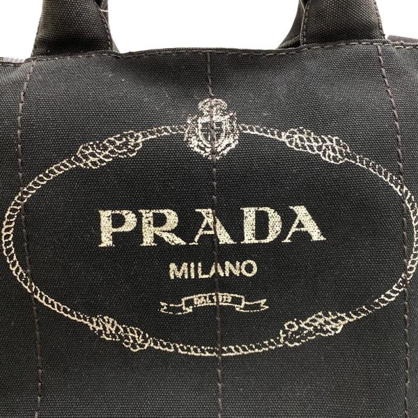 z0006070 9 PRADA 2WAY Hand Shoulder Bag Canapa Handbag Black