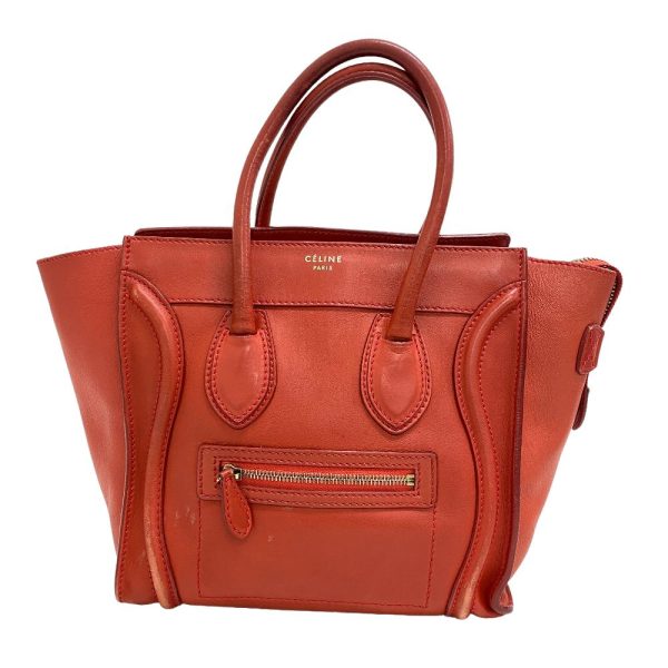 z0006118 1 CELINE Luggage Micro Shopper Handbag Red