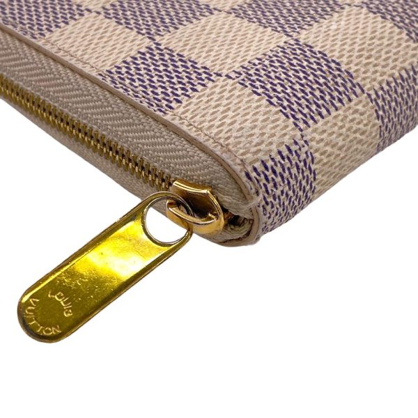 z0006155 3 LOUIS VUITTON N63069 Compact Round Zipper Zippy Coin Purse Damier Azur Coin Case White