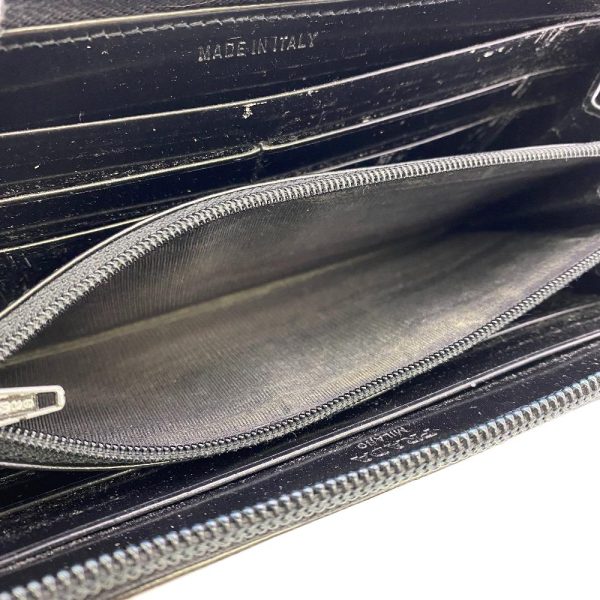 z0006251 7 PRADA round zipper long wallet black