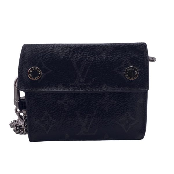 z0006267 1 LOUIS VUITTON M63510 Eclipse Monogram Trifold Wallet Black