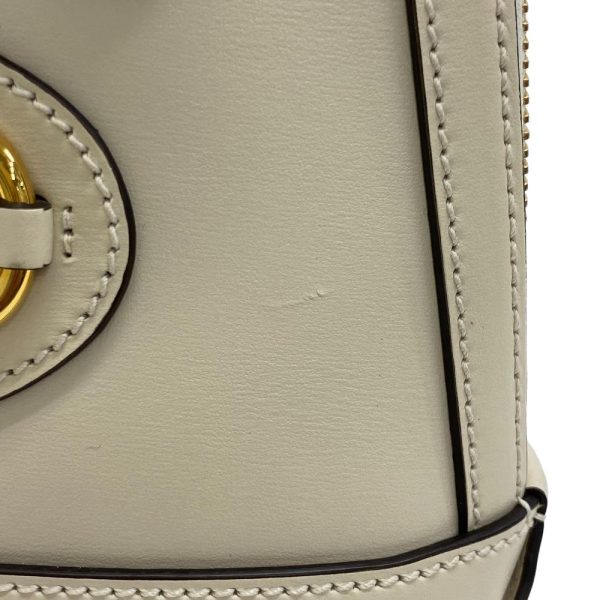 z0006336 5 GUCCI 2WAY Shoulder Bag Horsebit Handbag White