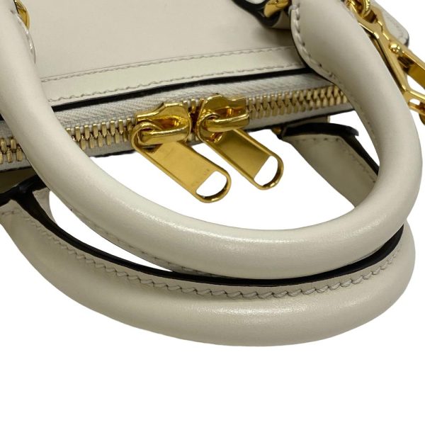 z0006336 6 GUCCI 2WAY Shoulder Bag Horsebit Handbag White