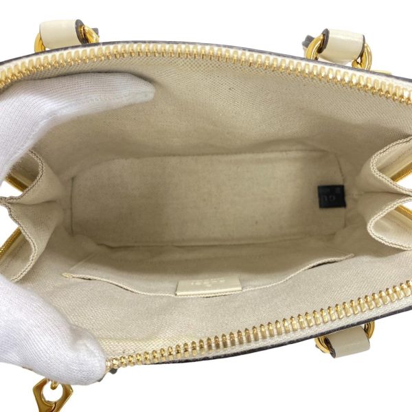 z0006336 8 GUCCI 2WAY Shoulder Bag Horsebit Handbag White