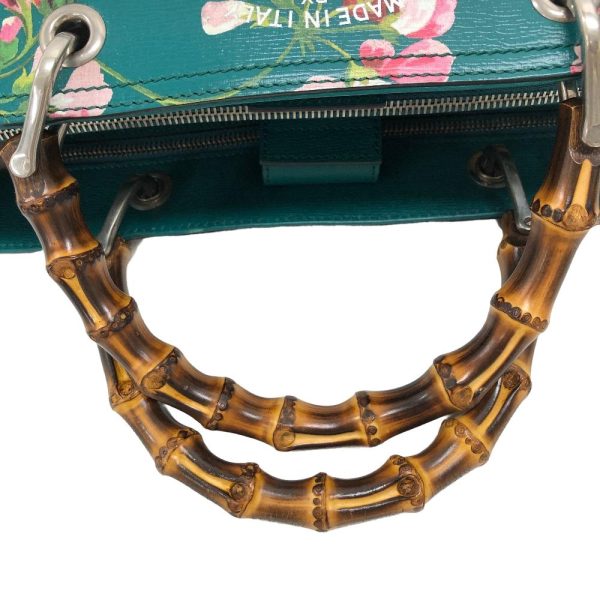 z0006393 8 GUCCI 323660 Bamboo Flower GG Blooms Handbag Green