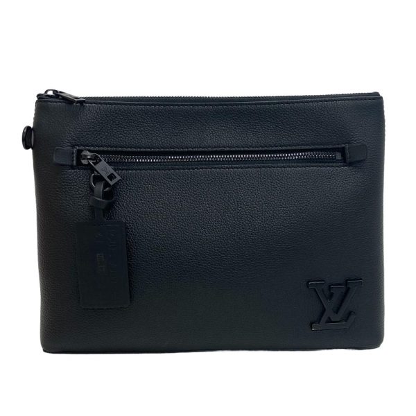 z0006449 1 LOUIS VUITTON Aerogram Pochette Clutch Bag Black