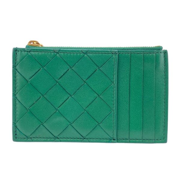 z0006585 1 BOTTEGAVENETA Coin Case Maxi Intrecciato Card Case Green