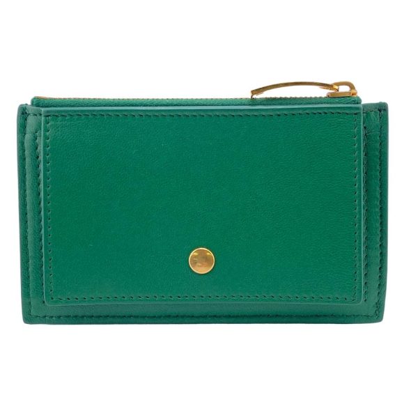 z0006585 2 BOTTEGAVENETA Coin Case Maxi Intrecciato Card Case Green