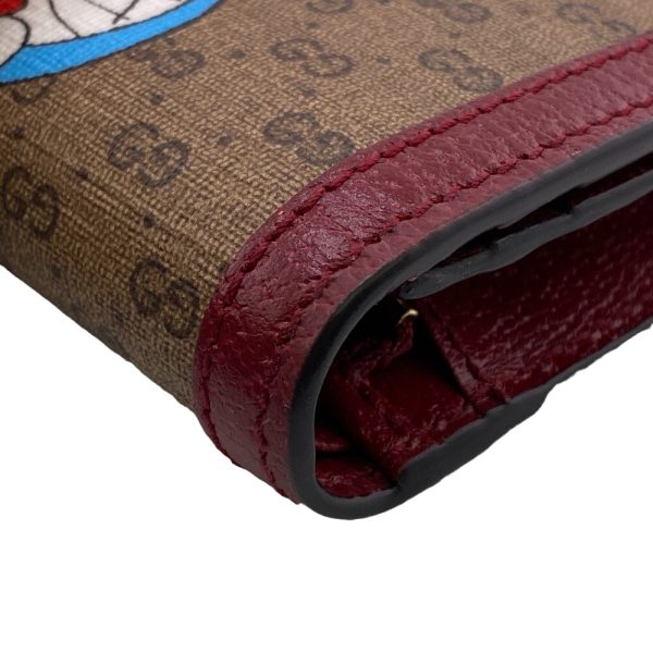 z0006596 3 GUCCI Doraemon Compact Mini GG Supreme Wallet Brown