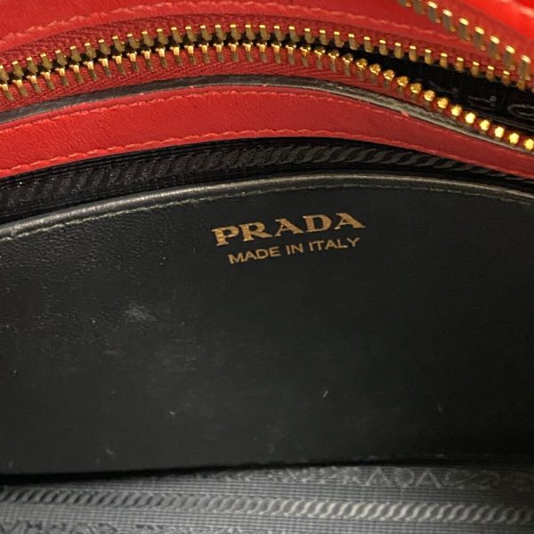 z0006683 17 PRADA 1BA103 Saffiano Esplanade 2WAY Shoulder Bag Handbag Red