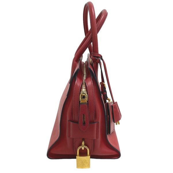 z0006683 3 PRADA 1BA103 Saffiano Esplanade 2WAY Shoulder Bag Handbag Red