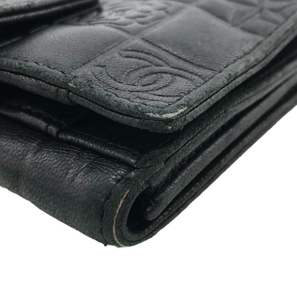 z0006810 5 CHANEL Icon Line Coco Mark Bifold Wallet Black