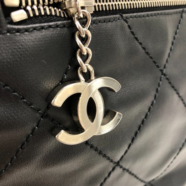 z0006823 6 CHANEL Paris Biarritz GM Coco Mark Handbag Black