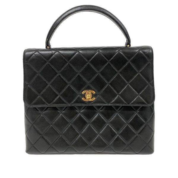 z0006889 1 CHANEL Turnlock Matelasse Cocomark Handbag Black