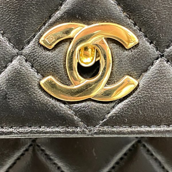 z0006889 9 CHANEL Turnlock Matelasse Cocomark Handbag Black