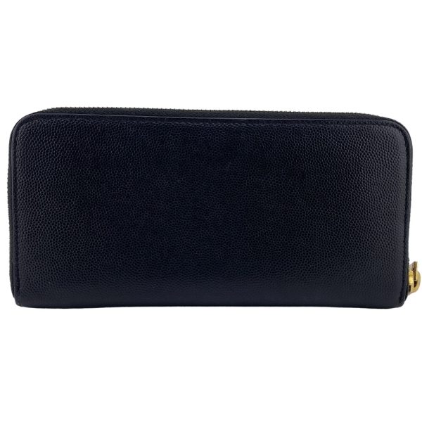 z0006918 2 YVES SAINT LAURENT Round Zip Zipper Long Wallet Black