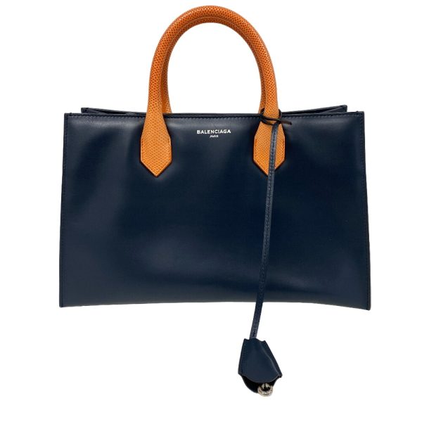 z0006954 1 BALENCIAGA 2WAY Shoulder Bag with Mirror Handbag Navy