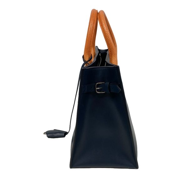 z0006954 4 BALENCIAGA 2WAY Shoulder Bag with Mirror Handbag Navy