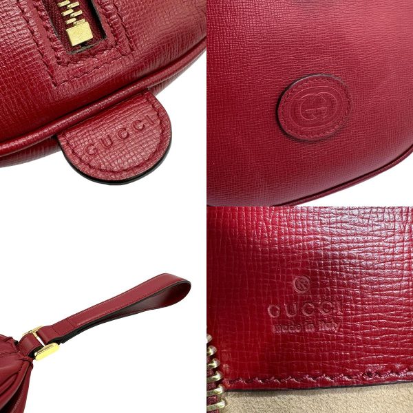 z1353 11 c Gucci Clutch Bag Leather Red