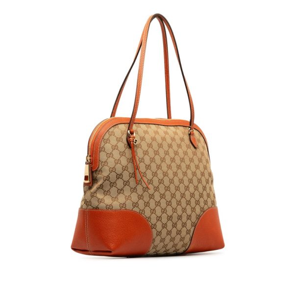 zb0qs1swid71gglb 2 Gucci GG Canvas Shoulder Bag Beige Orange Leather