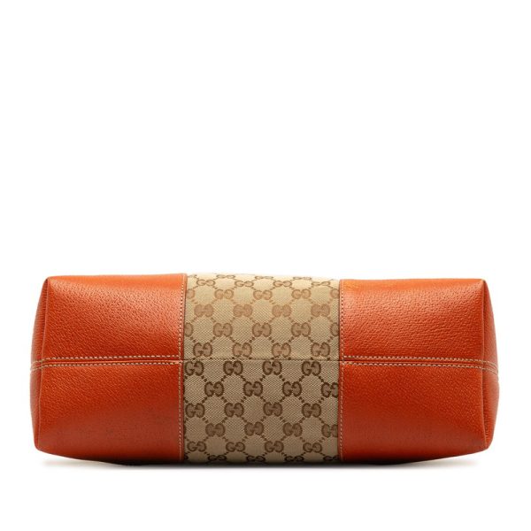 zb0qs1swid71gglb 4 Gucci GG Canvas Shoulder Bag Beige Orange Leather