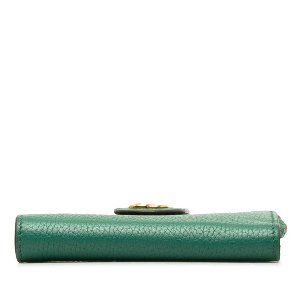 zsl85exf4x76w579 4 Gucci Bamboo Bifold Compact Wallet Green Leather