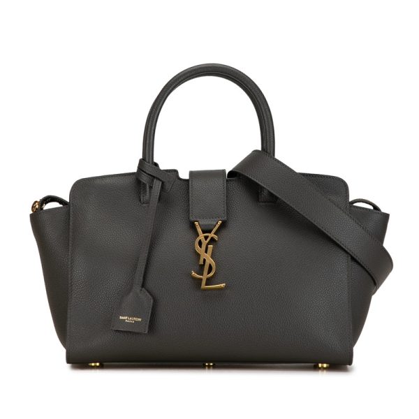 zulbz3tvyzw4sgja 1 Saint Laurent Downtown Baby Handbag Shoulder Bag 2WAY 635346 Gray Calf Leather